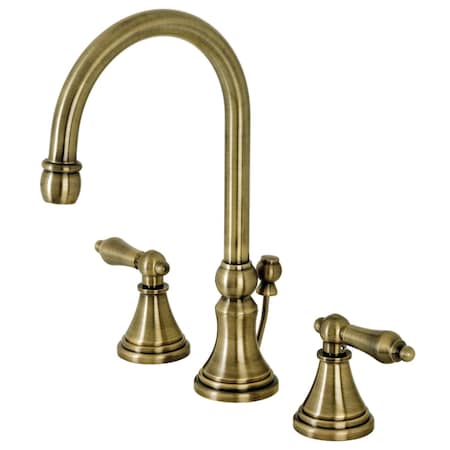 Kingston Brass KS2983AL Widespread Bathroom Faucet, Antique Brass KS2983AL